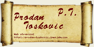 Prodan Tošković vizit kartica